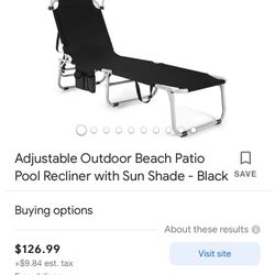 Adjustable pool recliner with sunshade