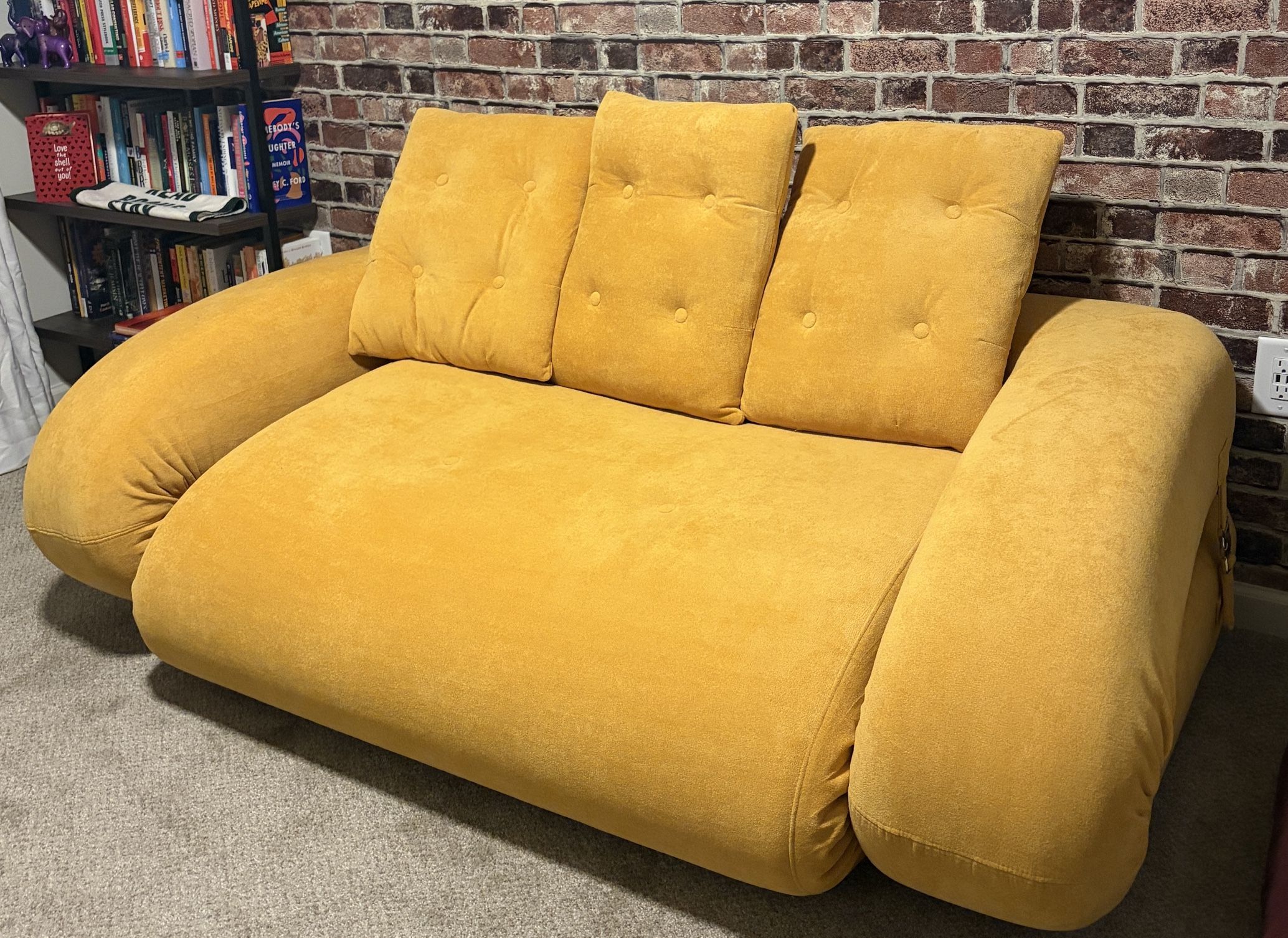 70” Velvet Sofa Bed - Like New