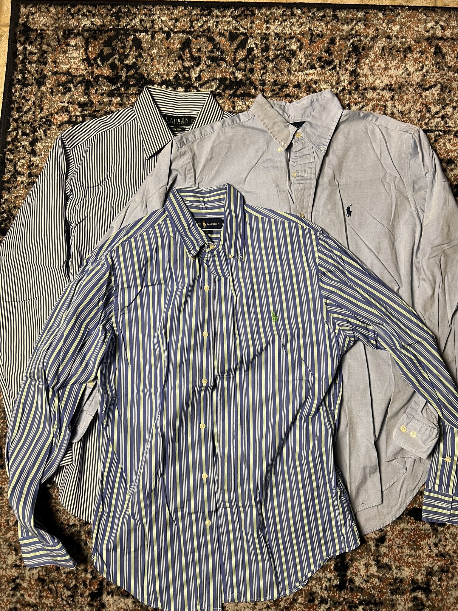 3x Polo Ralph Lauren Button Up Shirts and 1x 1/4 Zip Men’s Size Medium