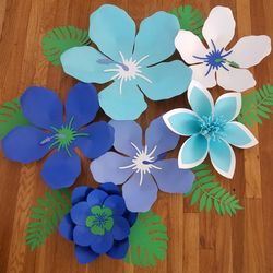 Hawaiian Luau paper flower decorations