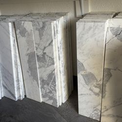 Honed  Carrera Marble 6" X 20" SlabTiles 
