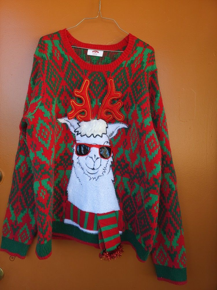 Holiday Time Llama Christmas Holiday Sweater Pull Over Size x large (46-48)