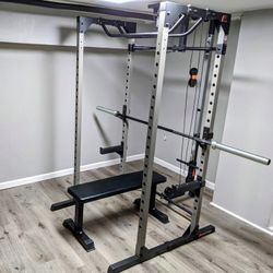 Fitness Reality XLT Power Cage Squat Rack with Optional LAT Pulldown and Accessories