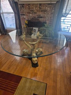Vintage Brass Coy fish Table