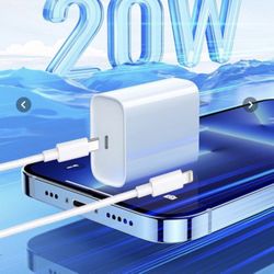 iPhone Super Fast Charger, USB C Fast Charger [Apple MFi Certified] 20W PD Type C Power Wall Charger Block with Lightning Fast Charging Cable Cord Com