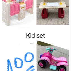 Kid Set - Bed, Desk, Car