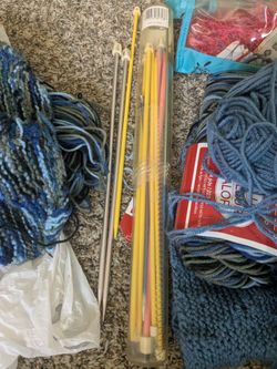 Knitting Needles and Yarn Bundle