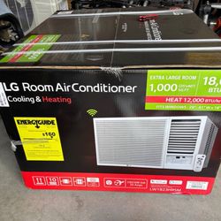 No LG 18 000 BTU 230/208-Volt Window Air Conditioner Cooling and Heating up to 1000 sq ft Wi-Fi Enabled and Dehumidifier 