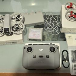 2 DJI neo 1 drones RC3 controller 