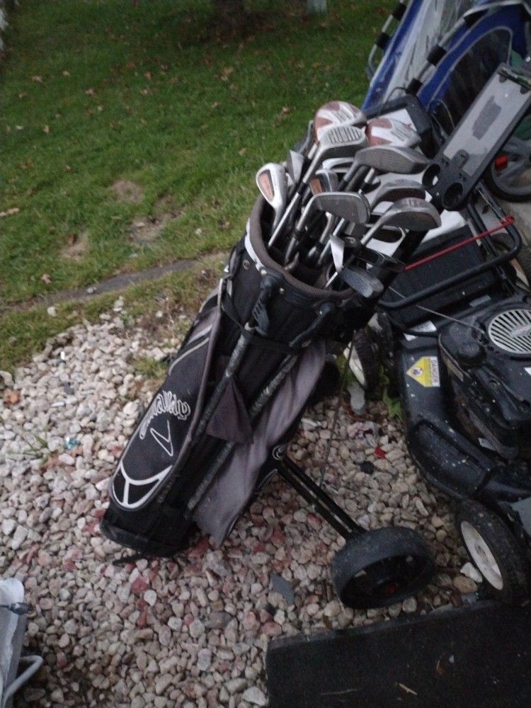Golf Clubs And Caddy