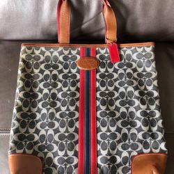 Coach Denim & Leather Tote Purse