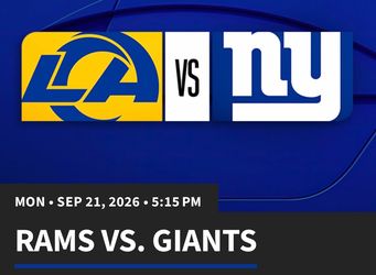 Rams vs Giants sec 237, seats 1-4 with lounge access!