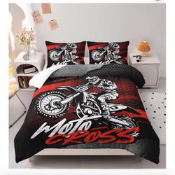 AILONEN Dirt Bike Comforter Set Full Size, 