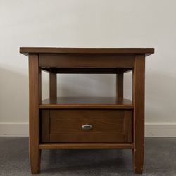 Wood Night Stand End Side Table Drawer