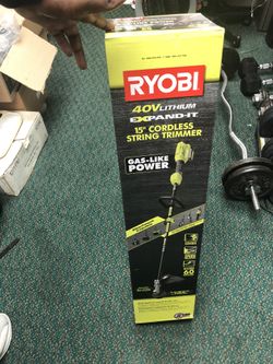 Trimmer, Tools-Power Ryobi 40V Lithium Expand-It 15” Cordless String Trimmer brand New in box