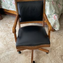 Aspen Home Leather And Wood Desk Chair