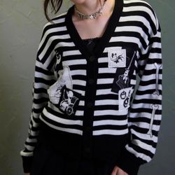 Her Universe The Nightmare Before Christmas Character Patch Stripe Cardigan