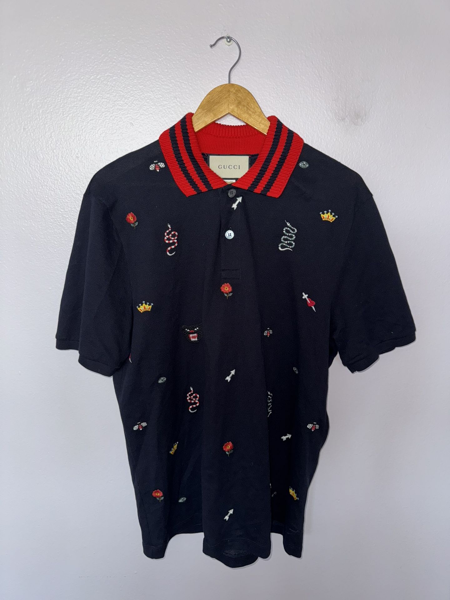 Gucci Kingsnake Printed Polo Shirt (Size XXXL)