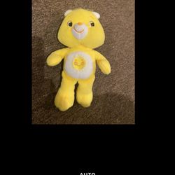 Care Bears Funshine Yellow Bear Plush 14" Sunshine Smiling Sun 2007 Stuffed Toy