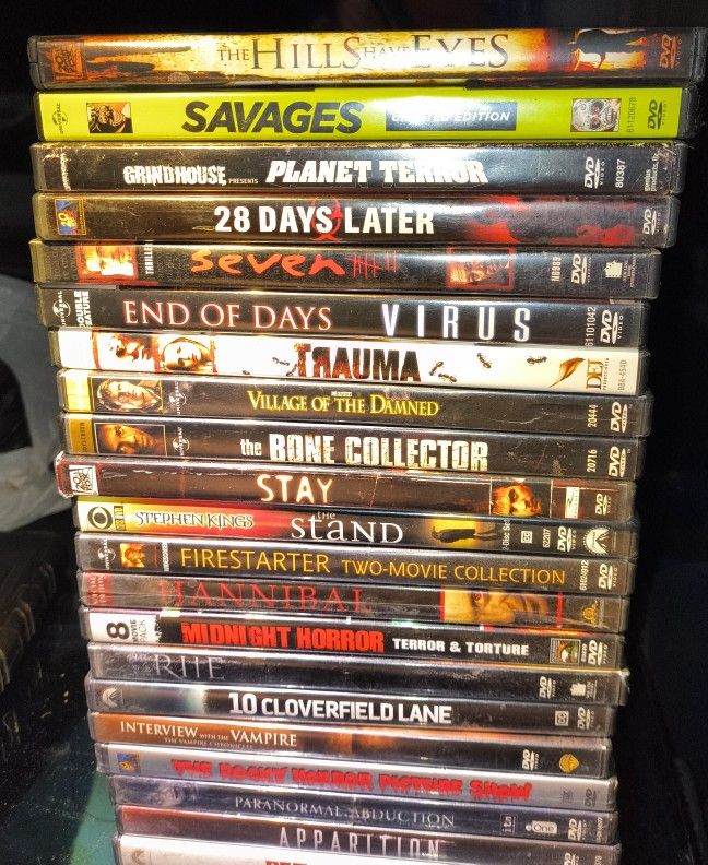Set Of 21 Horror DVDs 