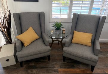 Beautiful Grey Accent Chairs -Set of 2
