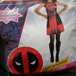 Lady Deadpool Fit In Flare Dress Costume