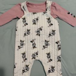 Pink Minnie Mouse Overalls