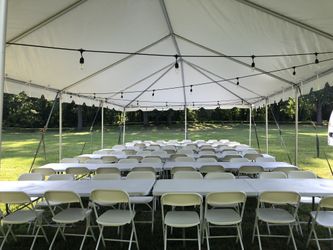 Tents, Table, and Chairs