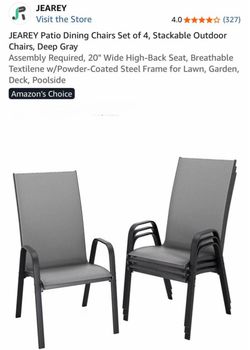 JEAREY Patio Dining Chairs Set of 4
