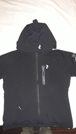 Jacket Waterproof Hoodie BLACK Medium Zip up Pockets