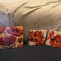 Red/orange Flower Paintings 