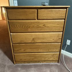 Vintage Wood 6-drawer Dresser