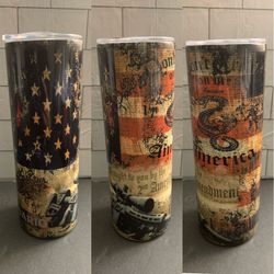 American Flag Tumbler