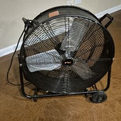 Utilitech 24-in 120 -Volt 2 -Speed High Velocity Indoor Black Industrial Fan