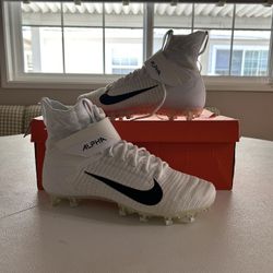 Nike Alpha Menace Elite 2 Men's Football Cleats White/Black Size 11.5 Brand New