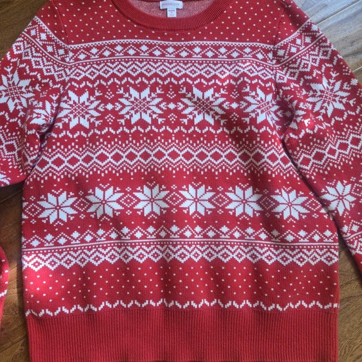 New Holiday Lane XLARGE Red & White Woman's Sweater