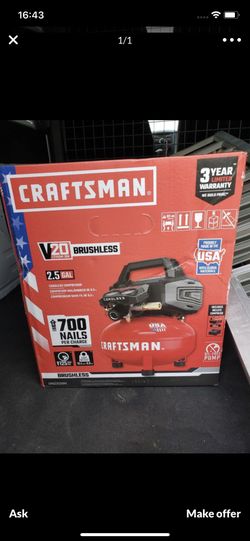 CRAFTSMAN V20 2.5-Gallon Single Stage Portable Cordless Electric Pancake Air Compressor