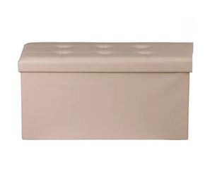 30" Folding Storage Ottoman Bench Entryway MDF PVC