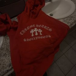 red chrome hearts hoodie