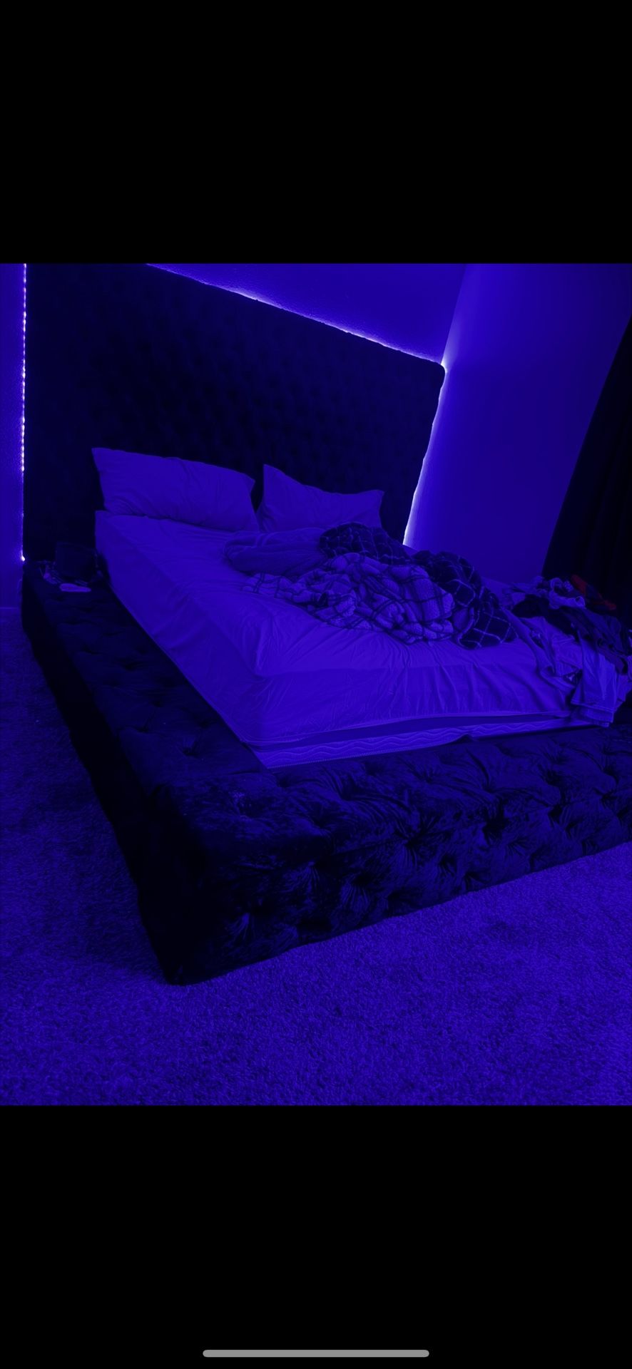 Black Suede Bed (king size bed)