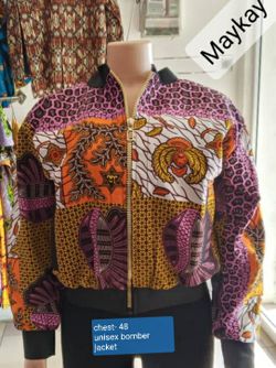 African print unisex bomber jacket - chest 38