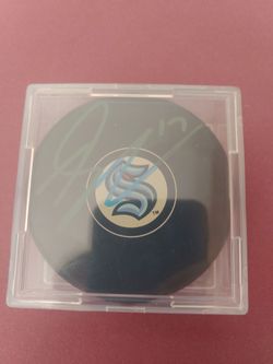 Jaden Schwartz Autographed Hockey Puck Seattle Kraken