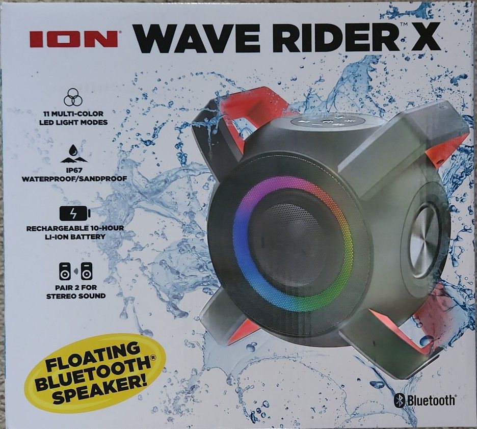 ION Wave Rider X Floating Bluetooth Speaker Waterproof Boating