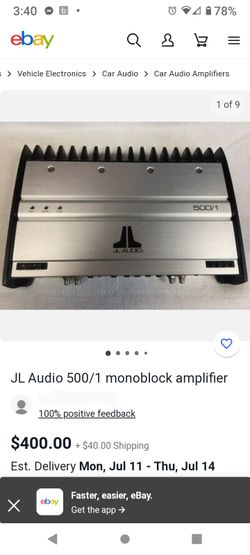 JL Audio 500/1 Monoblock Amp
