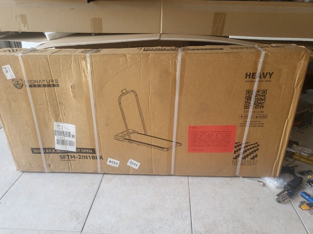 BalanceFrom SlimFold Dual-Mode Walking Pad, Compact Under-Desk Electric Treadmill w/ Remote Control