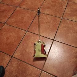 VINTAGE BRASS AND MARBLE FIREPLACE TOOL
