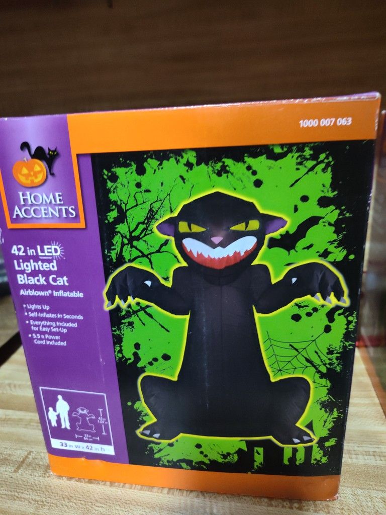 Nuevo PRODUCTO DOS GATOS INFLATABLES PARA SU Yarda De Halloween Huge Sz Black Cat Inflatables