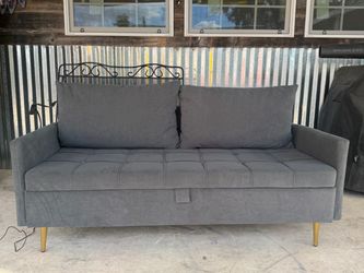 Futon with storage compartment