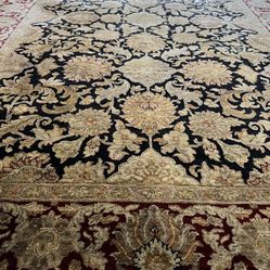 6 X 14 100% Wool Indo- Persian Hand Knotted Rug 