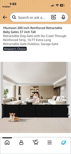 Miumoon Retractable Baby/Dog Gate 200 inch
